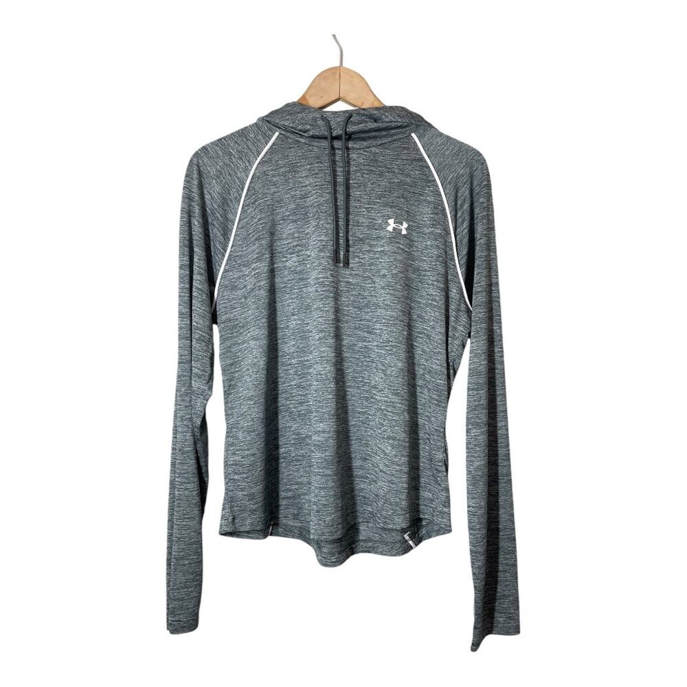 Under Armour Long Sleeve Pullover Hoodie Womens XL Spellout Gray
